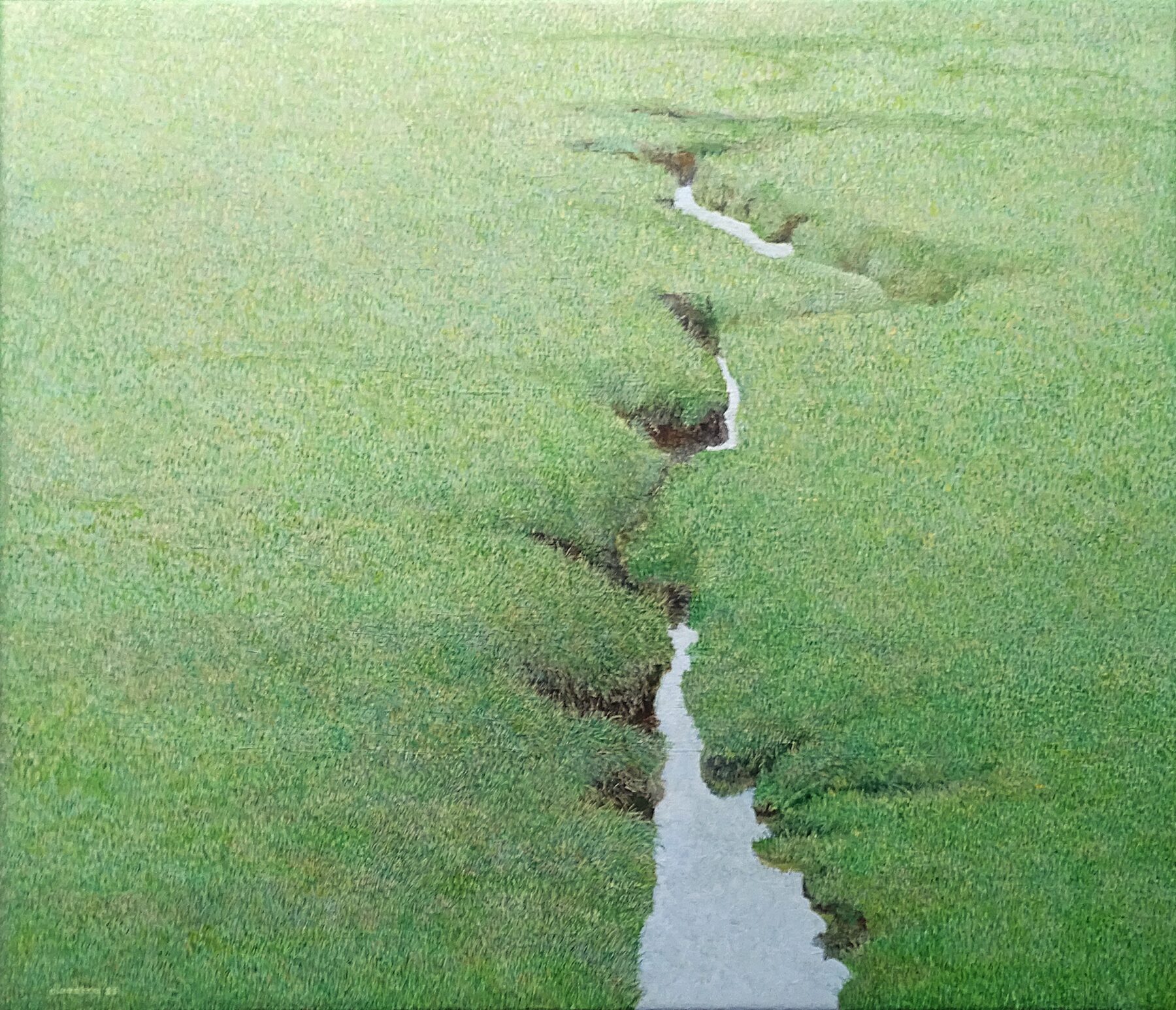 Slenk, acryl op paneel, 70 bij 60 cm